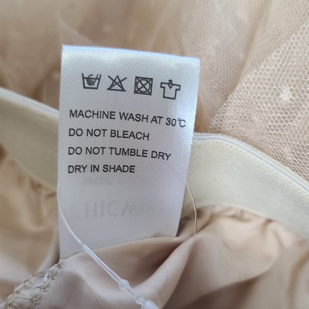 Chic Wish Dots full ruffled tulle skirt Light tan women's beige Fairy Whimsy - Picture 9 of 11